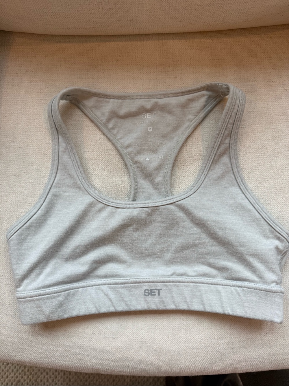 Set Active FormCloud Heather Grey Racerback sports bra